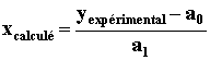 calcul de x
